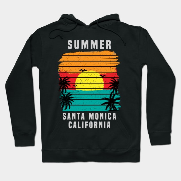 Summer Santa Monica California Hoodie by Mako Design 